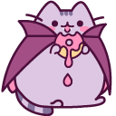Pusheen Vampurr with Donut cursor