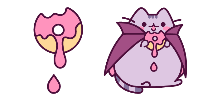 Pusheen Vampurr with Donut