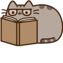 Pusheen with a Book cursor