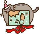 Pusheen with Christmas Present cursor