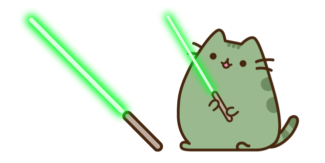 Pusheen Yoda and Lightsaber