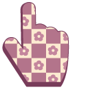 Checkered Retro Pattern with Flowers cursor