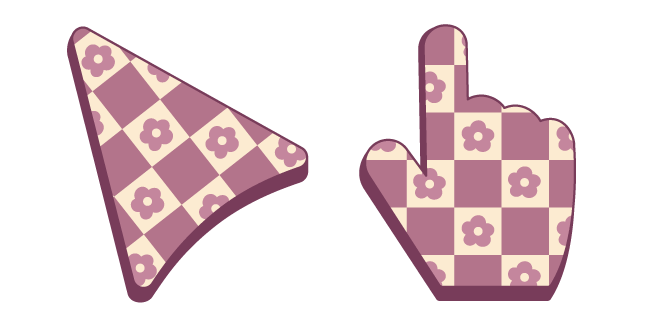 Checkered Retro Pattern with Flowers
