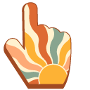 Rainbow Sunrise Retro Pattern cursor
