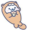 San-X Mamegoma Shirogoma Otter and a Shell cursor