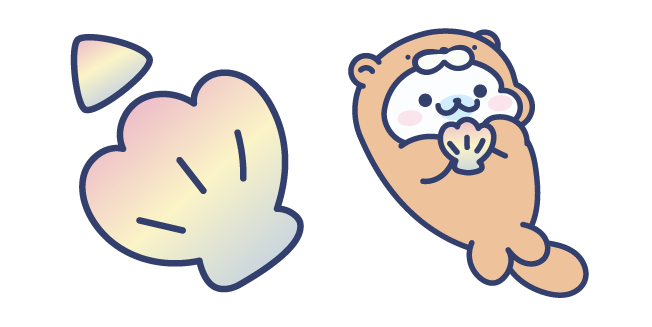 San-X Mamegoma Shirogoma Otter and a Shell