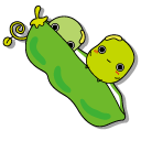 San-X Mamepyon and Edamame in a Pea Pod pointer