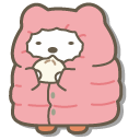 San-X Neko and Shirokuma Eating Bao in Winter Clothes cursor