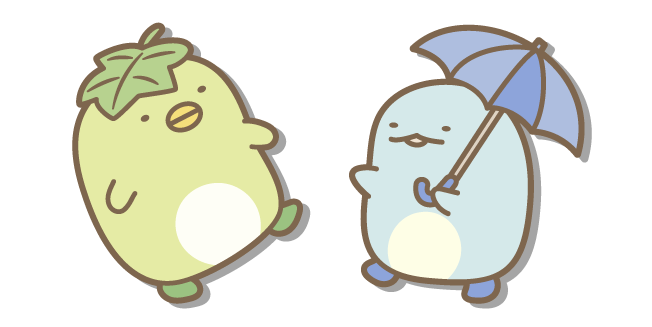 San-X Penguin and Tokage Hiding from the Rain