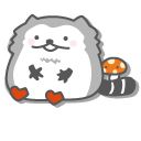 San-X Raccoon Bear with Acorn and Mushroom cursor