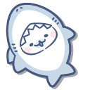 San-X Shirogoma in Shark and Jellyfish Costumes pointer