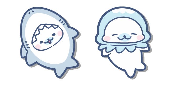 San-X Shirogoma in Shark and Jellyfish Costumes