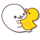 San-X Shirogoma with a Ducky Hat and a Rubber Duck cursor