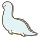 San-X Tokage with a Dino Plush Toy pointer