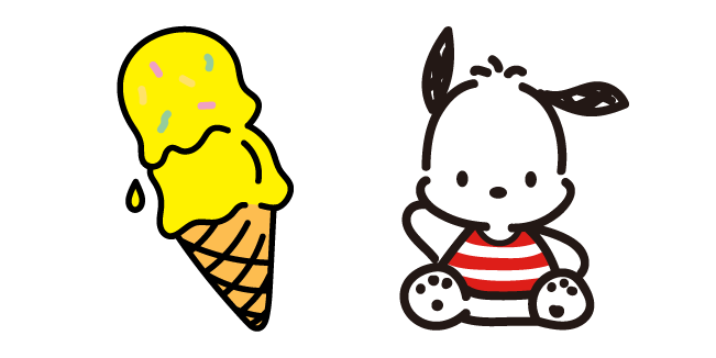Pochacco and Banana Ice Cream