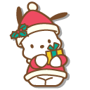 Sanrio Christmas Pochacco with Gift and Candy Cane cursor