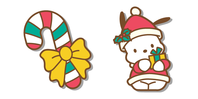 Sanrio Christmas Pochacco with Gift and Candy Cane