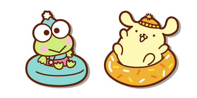 Sanrio Keroppi and Pompompurin on Snow Tubes