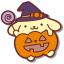 Sanrio Pompompurin and Macaroon in Halloween Costumes pointer