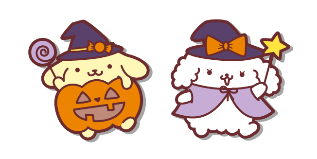 Sanrio Pompompurin and Macaroon in Halloween Costumes