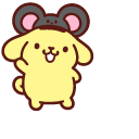 Sanrio Pompompurin in Bunny and Mouse Hats cursor
