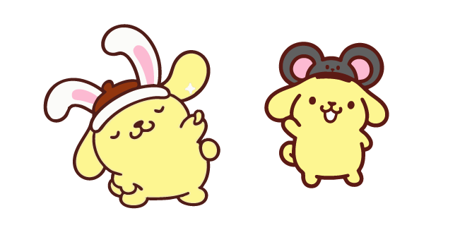 Sanrio Pompompurin in Bunny and Mouse Hats