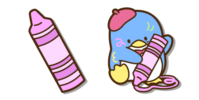 Sanrio Tuxedo Sam with a Pink Crayon