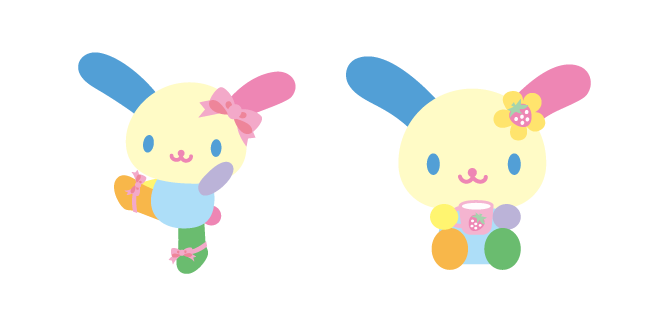 Sanrio Usahana with Pink Bows and Strawberry Accessories