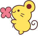 Scone the Mouse with Pink Flower pointer