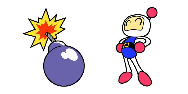 Sega Bomberman White Bomberman and a Bomb