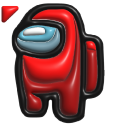 Simple 3D Among Us Red Character pointer