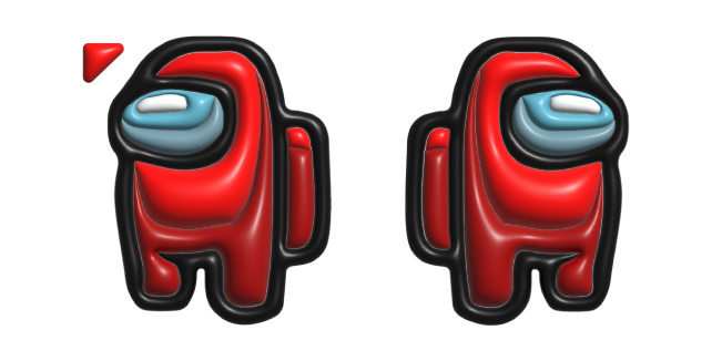 Simple 3D Among Us Red Character