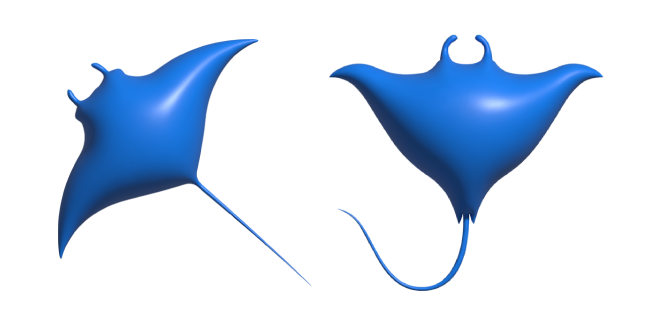 Simple 3D Batomorphi Ray Blue