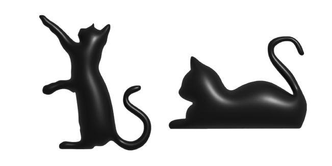 Simple 3D Black Cat