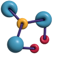 Simple 3D Blue and Red Molecules pointer