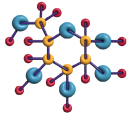 Simple 3D Blue and Red Molecules cursor