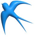 Simple 3D Blue Swallow pointer