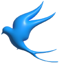Simple 3D Blue Swallow cursor