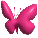 Simple 3D Butterfly Pink pointer
