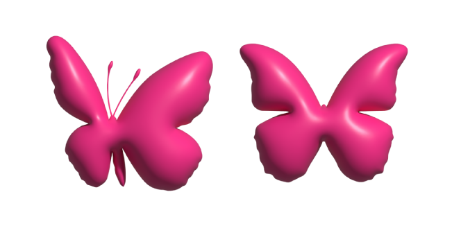 Simple 3D Butterfly Pink