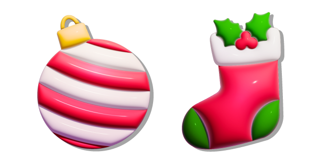 Simple 3D Christmas Ball and Christmas Stocking