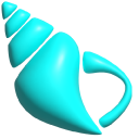 Simple 3D Cyan Conch and Scallop Shells pointer