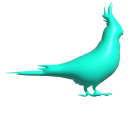 Simple 3D Cyan Parrot cursor