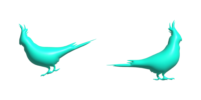 Simple 3D Cyan Parrot