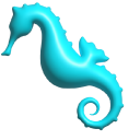 Simple 3D Cyan Seahorse pointer