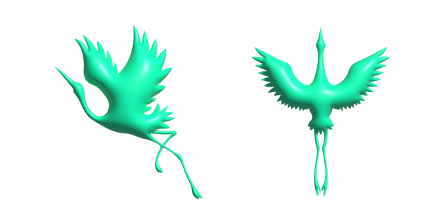 Simple 3D Cyan Stork