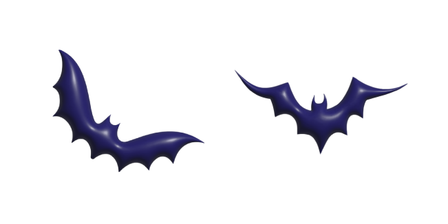 Simple 3D Dark Blue Bat