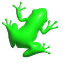 Simple 3D Green Frog cursor