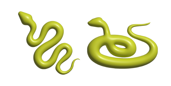 Simple 3D Green Snake
