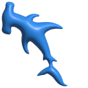 Simple 3D Hammerhead Shark Blue pointer